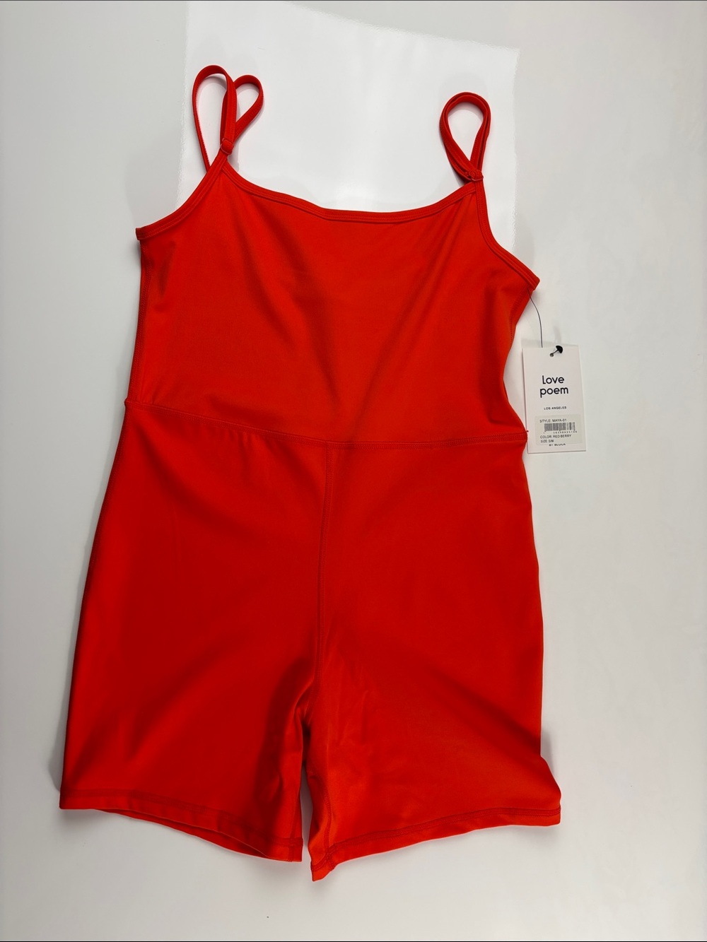 Love Poem Red Berrry fitted active romper